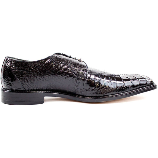 Belvedere Siena Men's Lace-Up Oxford Black Genuine Ostrich Shoe
