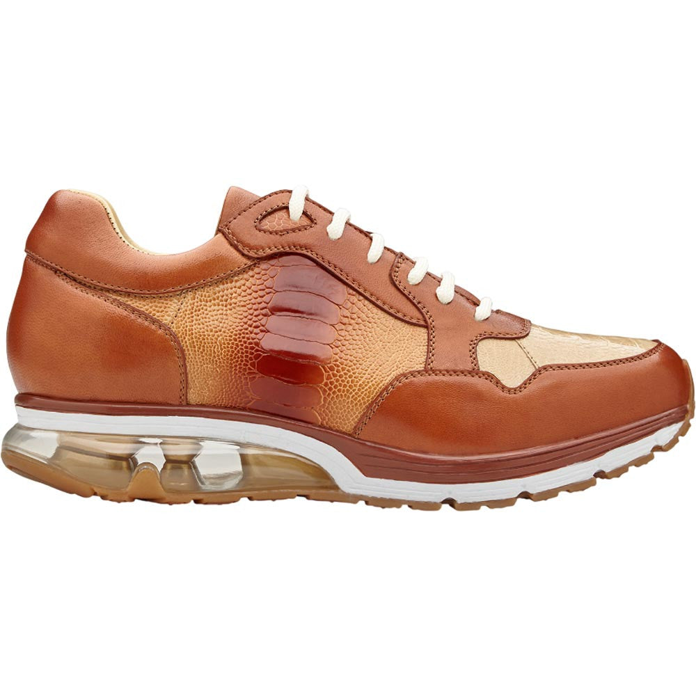 Belvedere Gino Men’s Genuine Ostrich & Soft Italian Calf Leather Sneakers