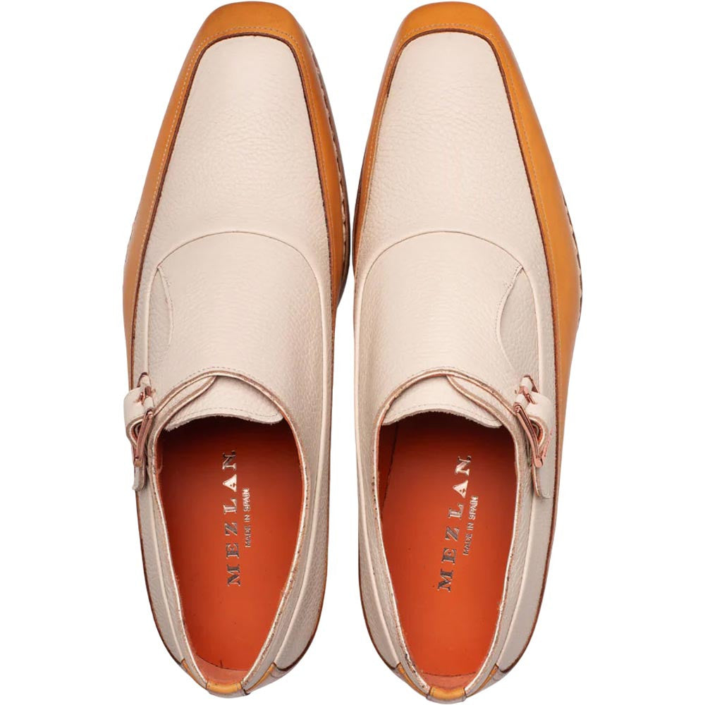 Mezlan Men's Cadena Spectator Monk Strap in Camel/Bone