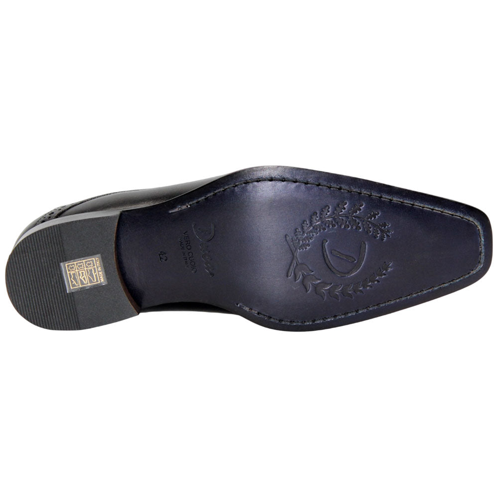 Duca Lombardi Men's Black Calf-Skin Leather Oxfords Shoes