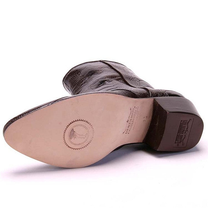 Los Altos Brown Genuine Ostrich Paw Dress Boot