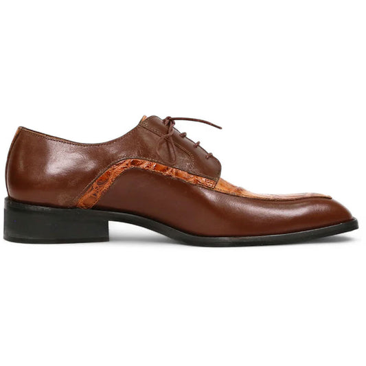 Mauri Arsenal Men's Gold Shoes Alligator / Calf-Skin Leather Lace-Up Derby Shoes