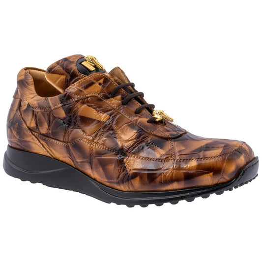 MAURI Shoes Men’s Alligator Leather Dune Smoke Round Toe Exotic Luxury Sneakers
