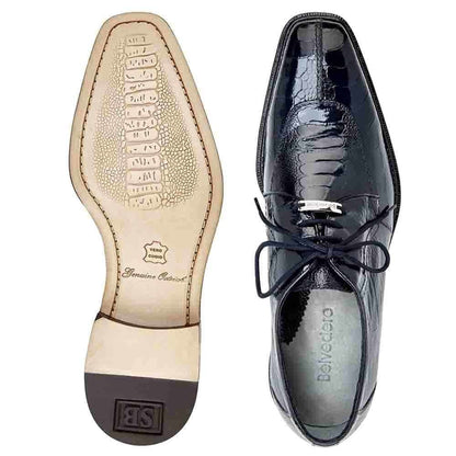 Belvedere Siena Men's Oxfords Navy Genuine Ostrich Shoe