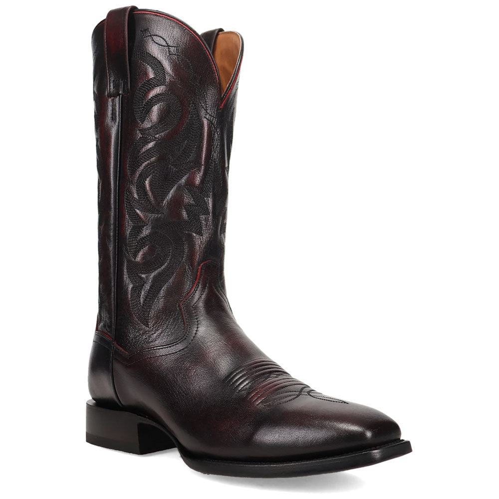 Dan Post Makara Brown Caiman Vamp Round Toe Western Cowboy Boots