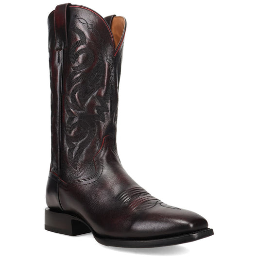 Dan Post Makara Brown Caiman Vamp Round Toe Western Cowboy Boots
