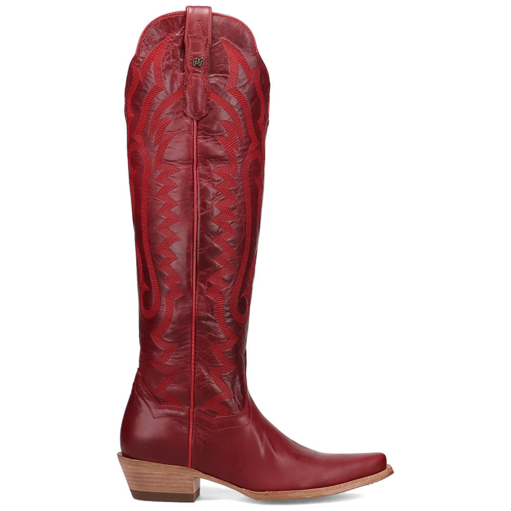 Dan Post Heartland Leather Red Zipper Snip Toe Western Cowgirl Boots