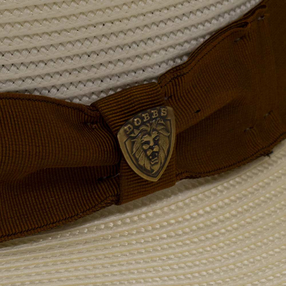 Dobbs Bradshaw Milan Straw Hat in Ivory/Cognac