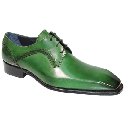 Duca Spada Men's Green Calf-Skin Leather Oxfords Shoes