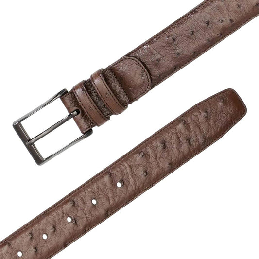 Mezlan Men's Genuine Ostrich Belt in Tabac