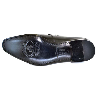 Corrente Black Genuine Leather Bit Buckle Men’s Loafers