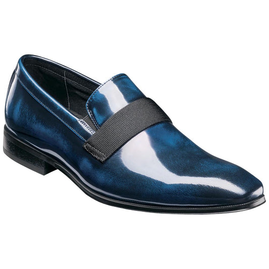 Florsheim Men's High Gloss Patent Leather Strap Navy Loafer