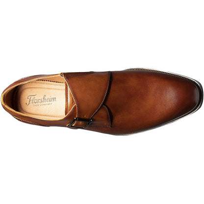 Florsheim Sorrento Cognac Plain Toe Single Monk Strap Men's Dress Shoes