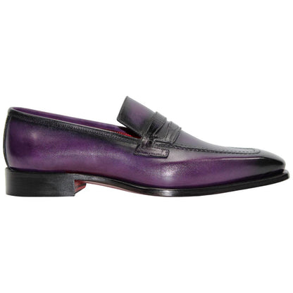 Fennix of Italy Genuine Alligator Skin LIAM Purple Dress Loafers (USA Men Size)
