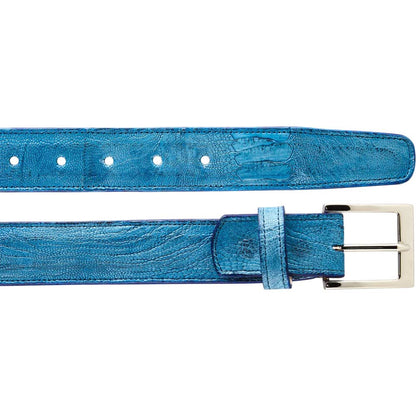 Belvedere Men's Ocean Blue Ostrich Leg Belt