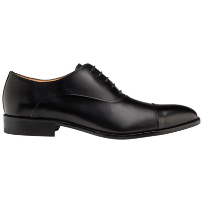 Mezlan Bocelli Cap Toe Oxford – Men's Black Calfskin Lace-Up, Made in Spain
