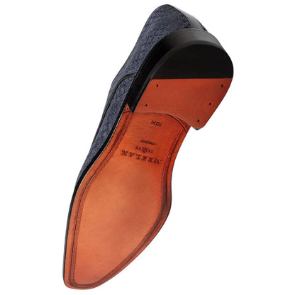 Mezlan Montage Printed Suede Derby - Men's Blue Exclusive Printed Suede Derby