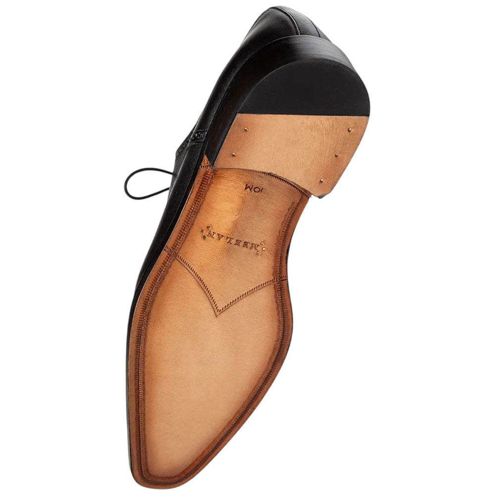 Mezlan Gigolo Blue Genuine Crocodile Monk Strap - Men's Braided Welt Exotic Dress Shoe Handmade in Spain