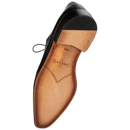 Mezlan Gigolo Blue Genuine Crocodile Monk Strap - Men's Braided Welt Exotic Dress Shoe Handmade in Spain
