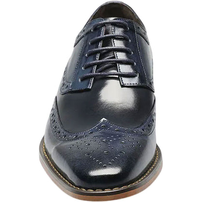 Stacy Adams Tinsley Cobalt & Navy Leather Wingtip Oxfords