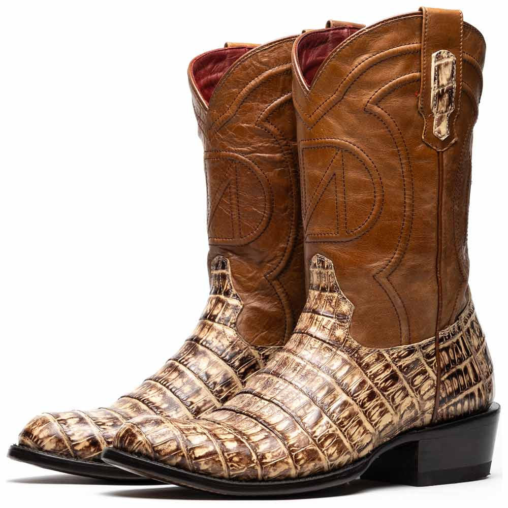 Phoenix Genuine Caiman Belly Skin Stone Orix Cowboy Boot | Marco Di Milano Western Boots