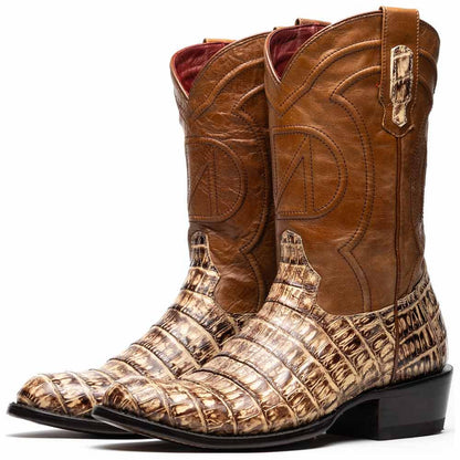 Phoenix Genuine Caiman Belly Skin Stone Orix Cowboy Boot | Marco Di Milano Western Boots