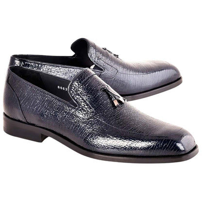 Corrente Men's Vita Leather Tassel Loafer - Navy
