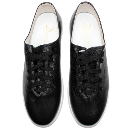 DUCA Max Black Men's Italian Leather Luxury Sneakers