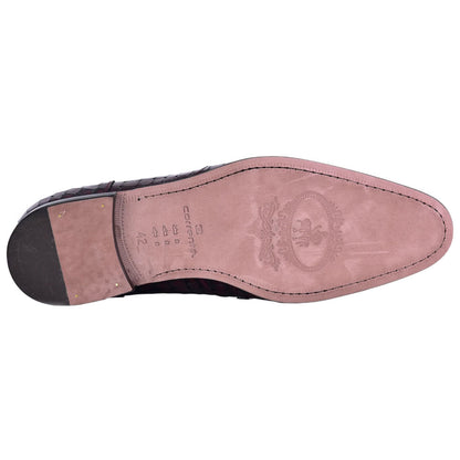 Corrente Men's Crocodile Print Leather Bit Loafer - Burgundy