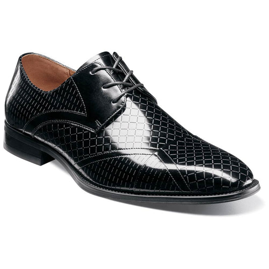 Stacy Adams Men’s Black Textured Leather Cap Toe Oxfords Hobson