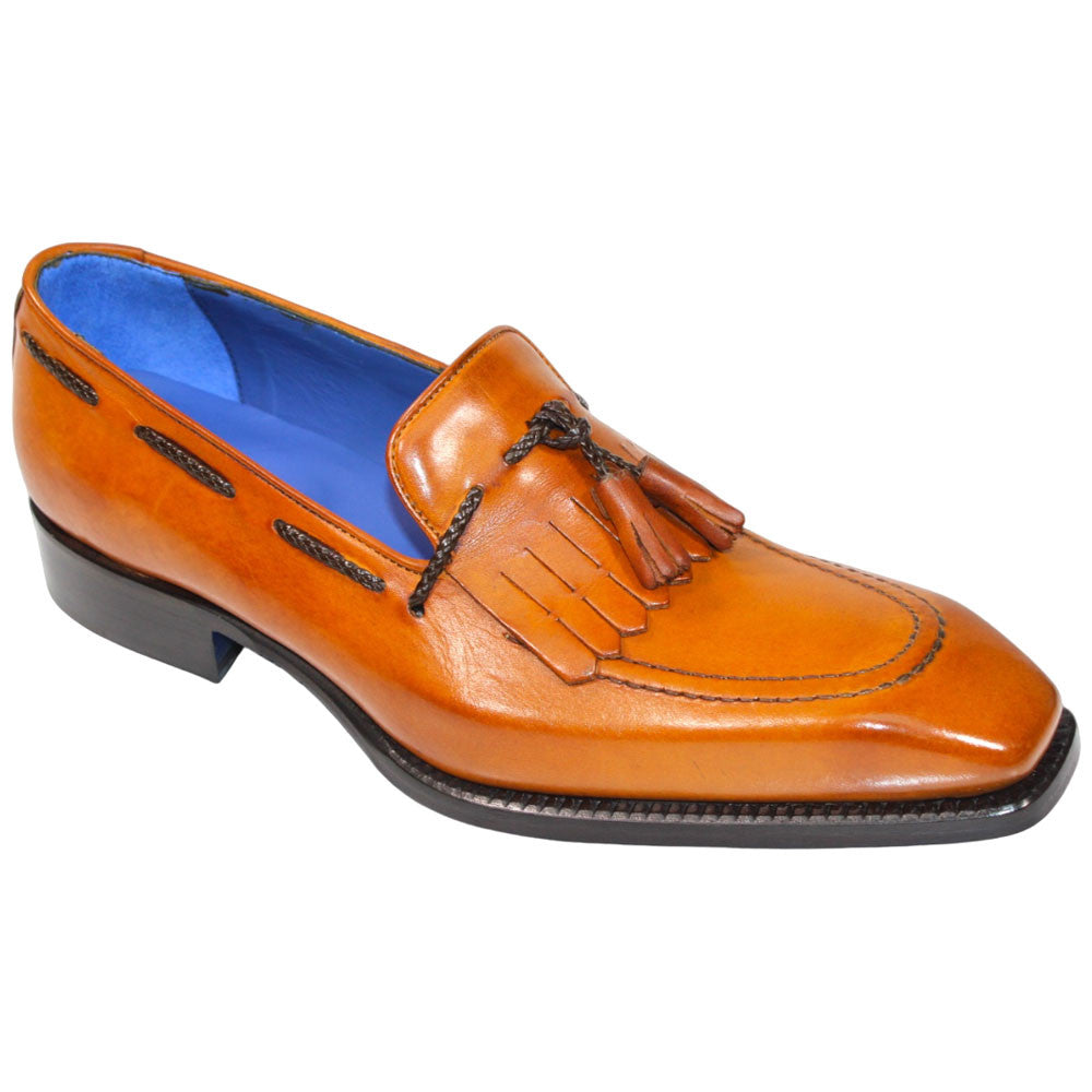EMILIO FRANCO Tommaso Gold Calf-Skin Leather Loafers