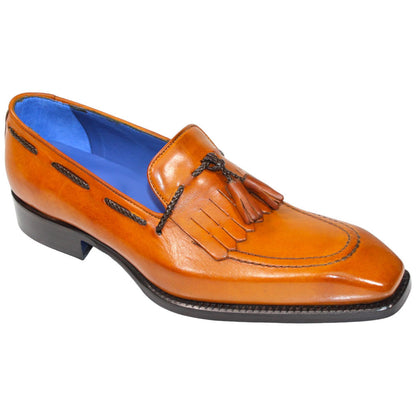 EMILIO FRANCO Tommaso Gold Calf-Skin Leather Loafers