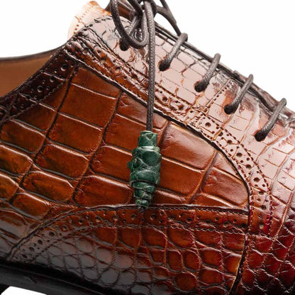 Mezlan of Spain Genuine Alligator Skin Multi-tone Derby MARBLE (USA Men Size)