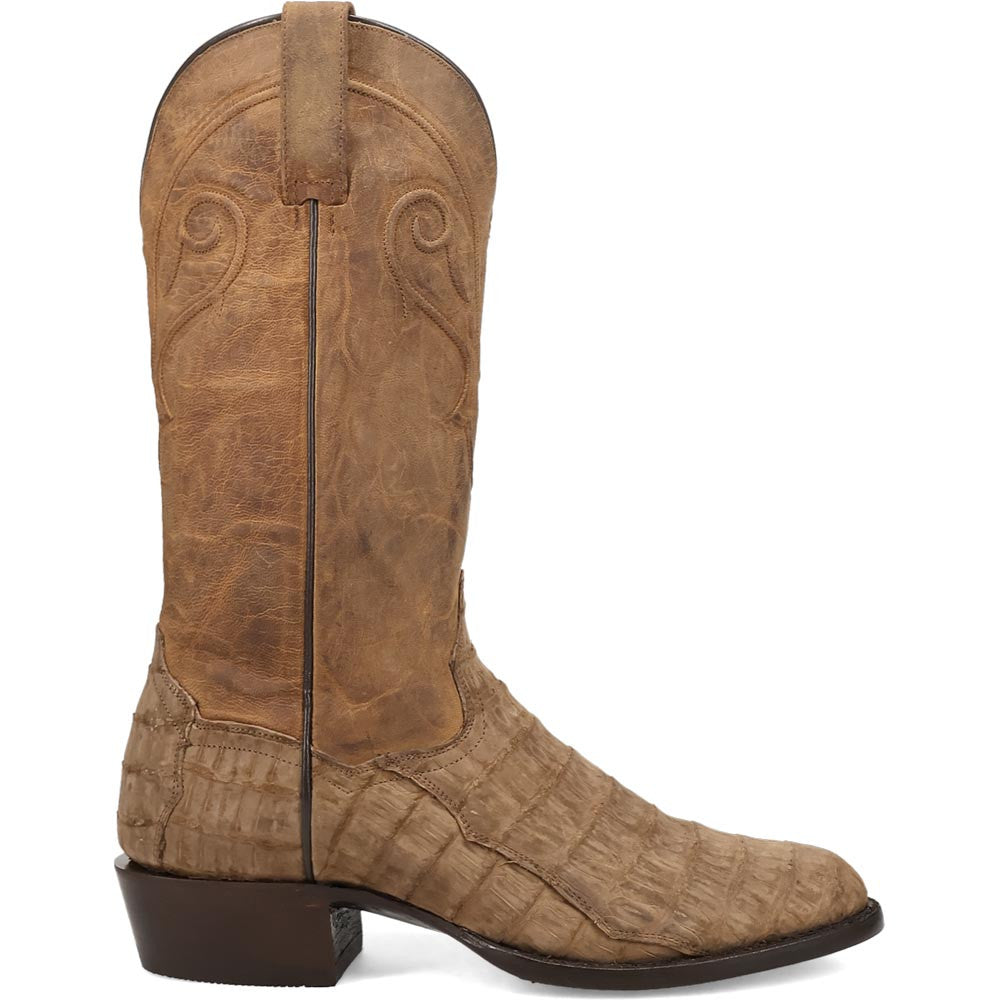 Dan Post Makara Genuine Caiman Crocodile Brown 13” Round Toe Boot (US Men Size)