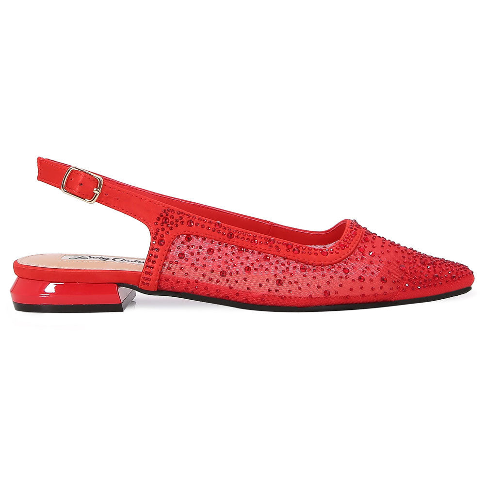 Lady Couture Kara 0.75” Block Heel Flats in Red