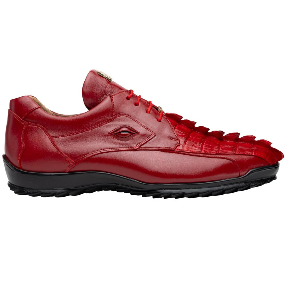 Marco Di Milano Udine Genuine Hornback Caiman & Calf Leather Sneaker – Red