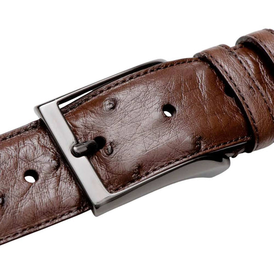 Mezlan Men's Genuine Ostrich Belt in Tabac