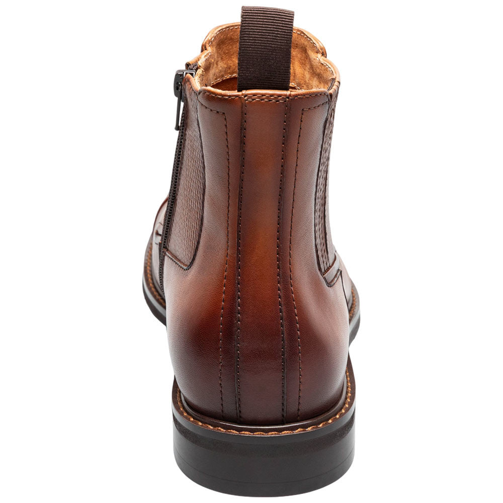 Stacy Adams Berkshire Cap Toe Side Zip Boot - Brandy