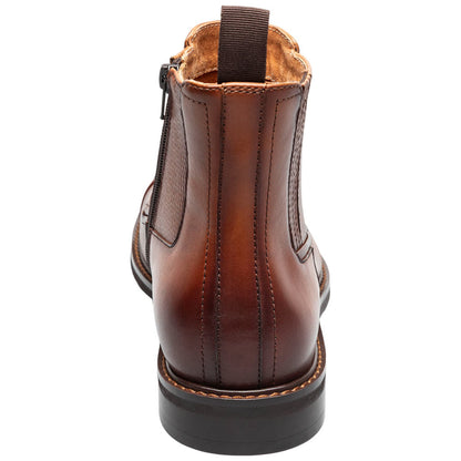Stacy Adams Berkshire Cap Toe Side Zip Boot - Brandy