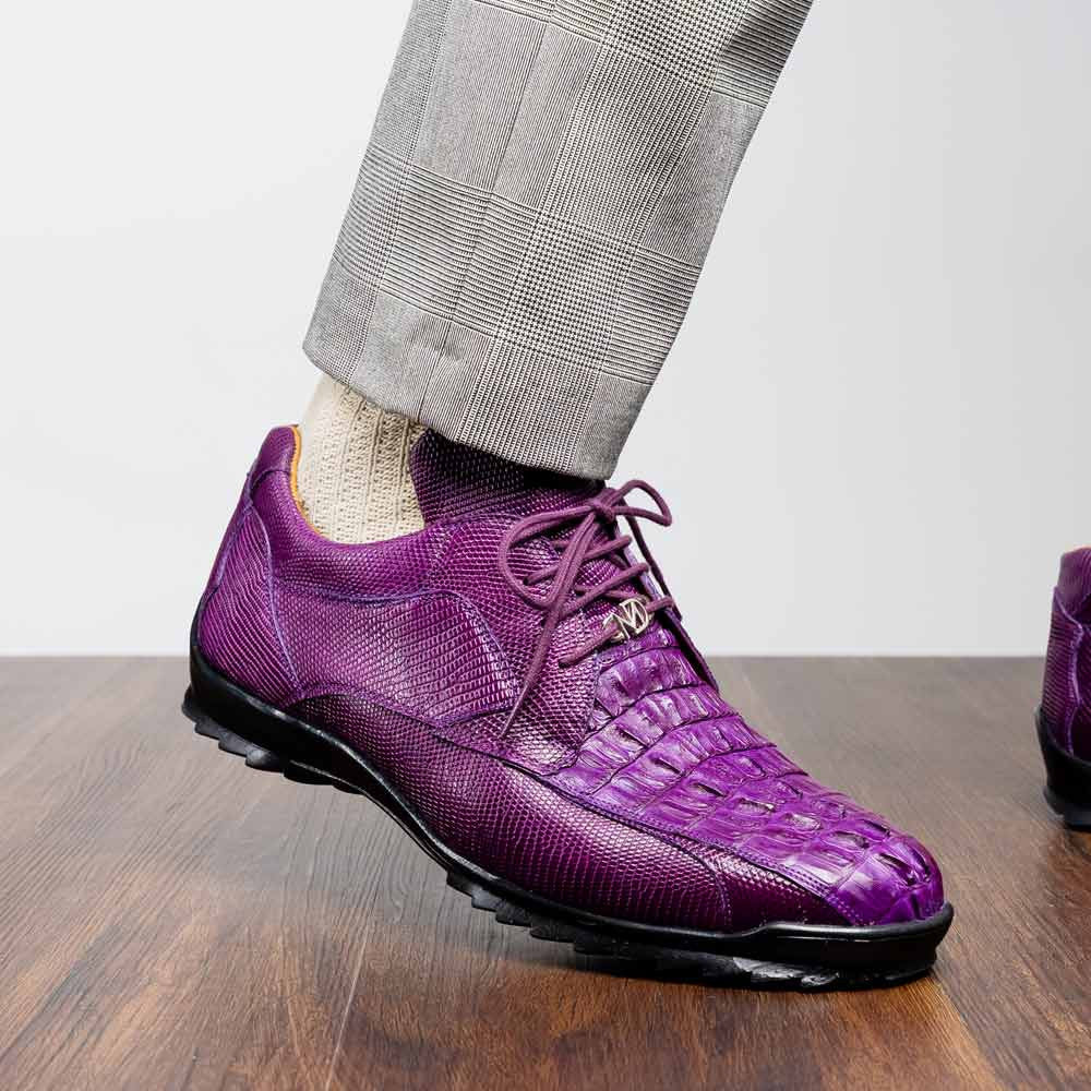 Marco Di Milano Crater Caiman & Lizard Sneaker - Purple