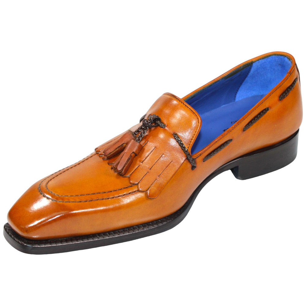 EMILIO FRANCO Tommaso Gold Calf-Skin Leather Loafers