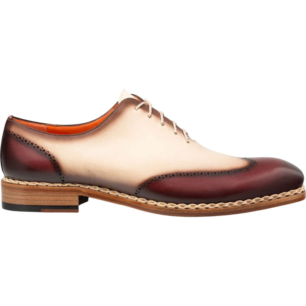 Mezlan Men's Almagro Two-Tone Oxford in Red/Bone