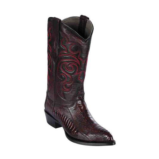 Los Altos Black Cherry J-Toe Genuine Ostrich Leg