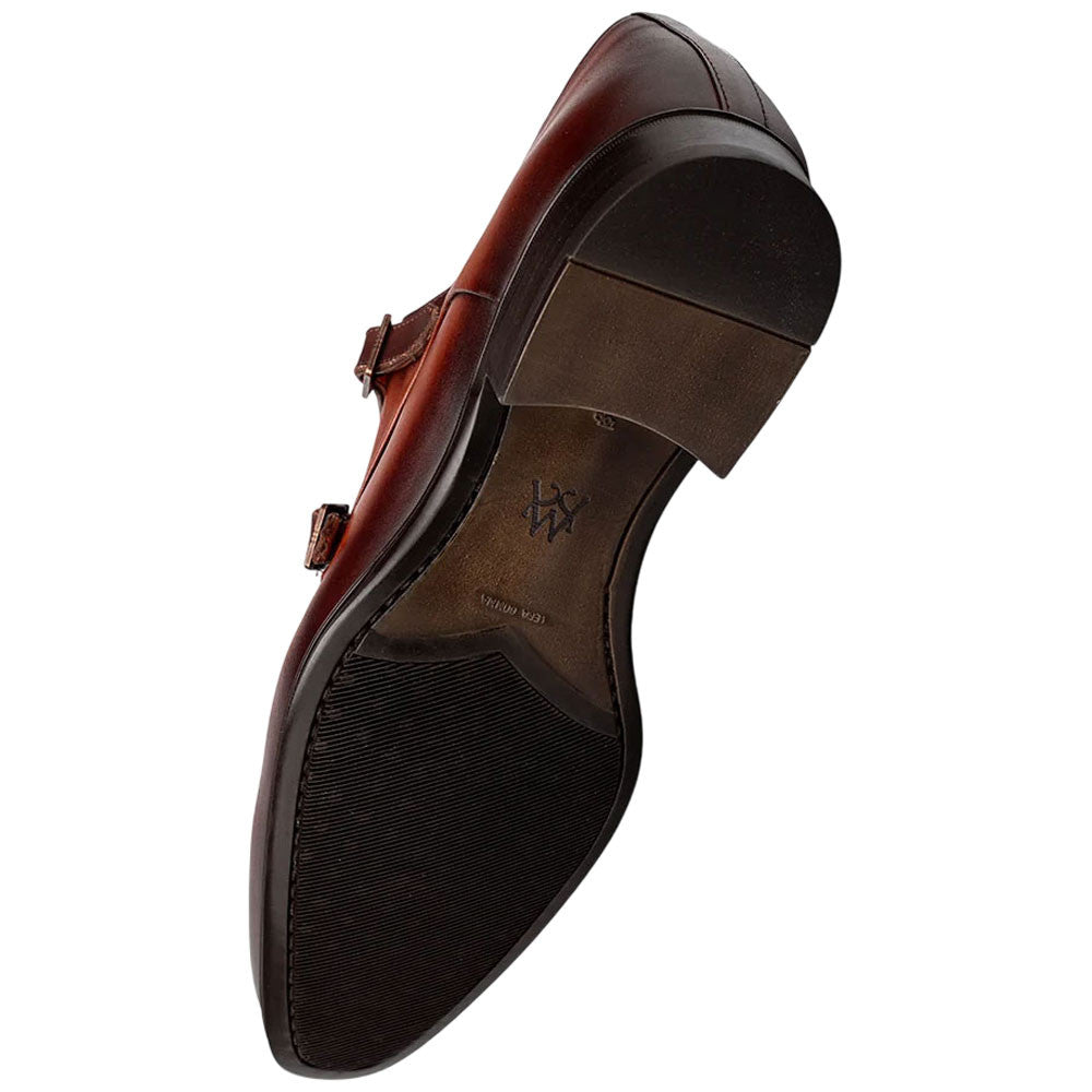Mezlan Berkshire Double Monk Strap - Men's Cognac/Rust Patina Calfskin