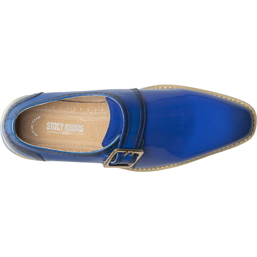 Stacy Adams Bartram Plain Toe Monk Strap in Blue