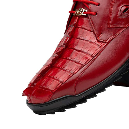 Marco Di Milano Udine Genuine Hornback Caiman & Calf Leather Sneaker – Red
