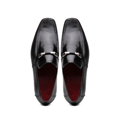 Marco Di Milano Fabro Black Lizard Loafers