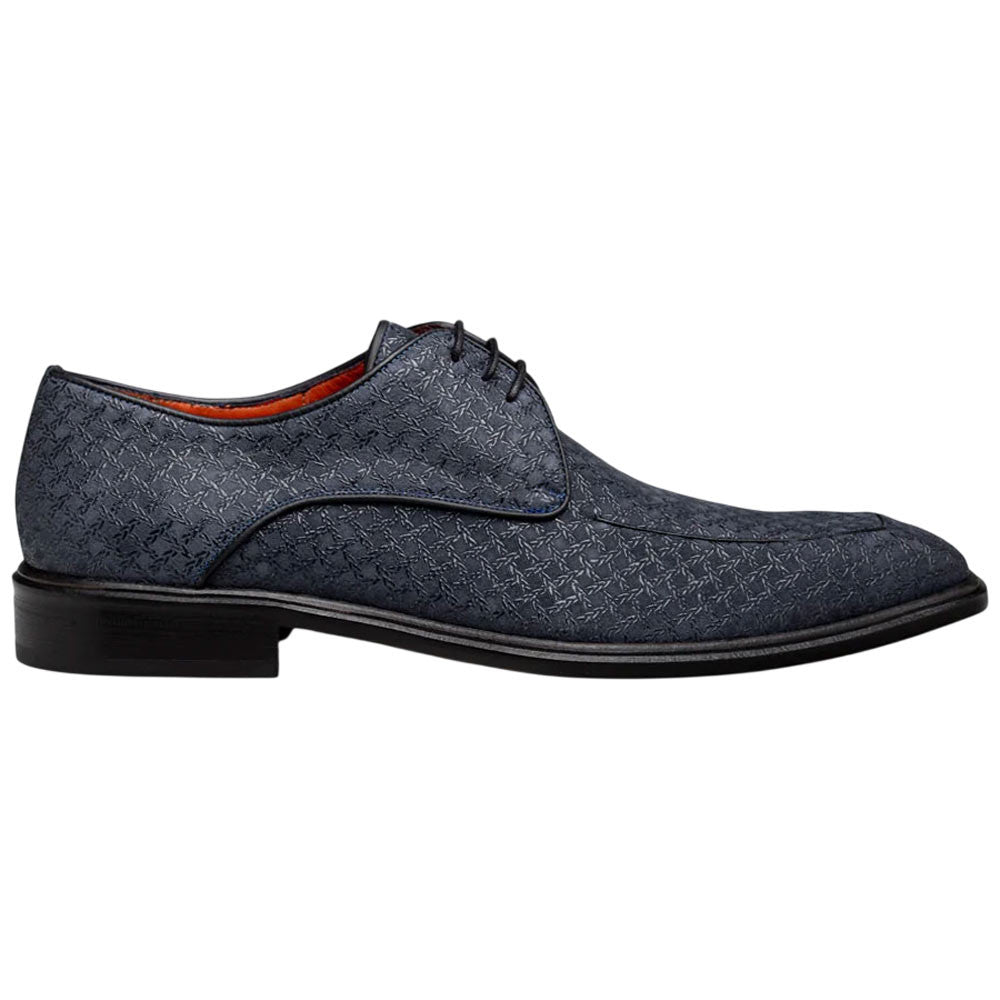 Mezlan Montage Printed Suede Derby - Men's Blue Exclusive Printed Suede Derby