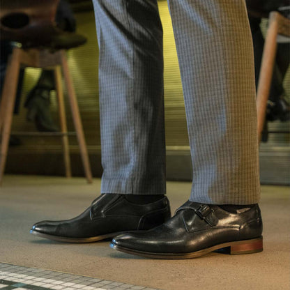 Florsheim Sorrento Black Plain Toe Single Monk Strap Shoes