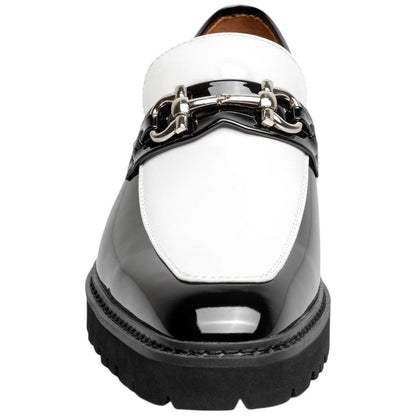 Stacy Adams Carabello Moc Toe Bit Slip-On - Black w/White